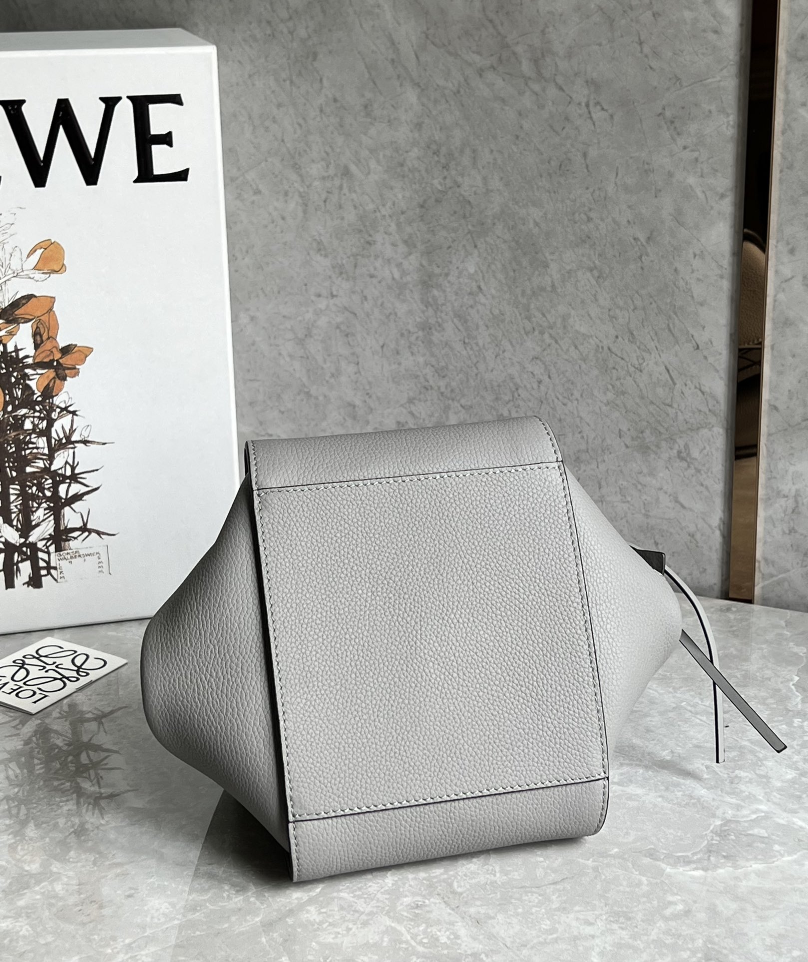 Loewe Compact Hammock Bag in Soft Grained Calfskin Grey